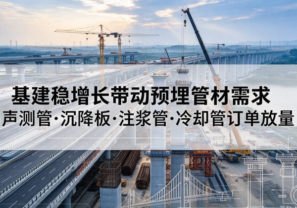 湘潭基建稳增长带动预埋监测管材需求，声测管、沉降板、注浆管订单持续放量